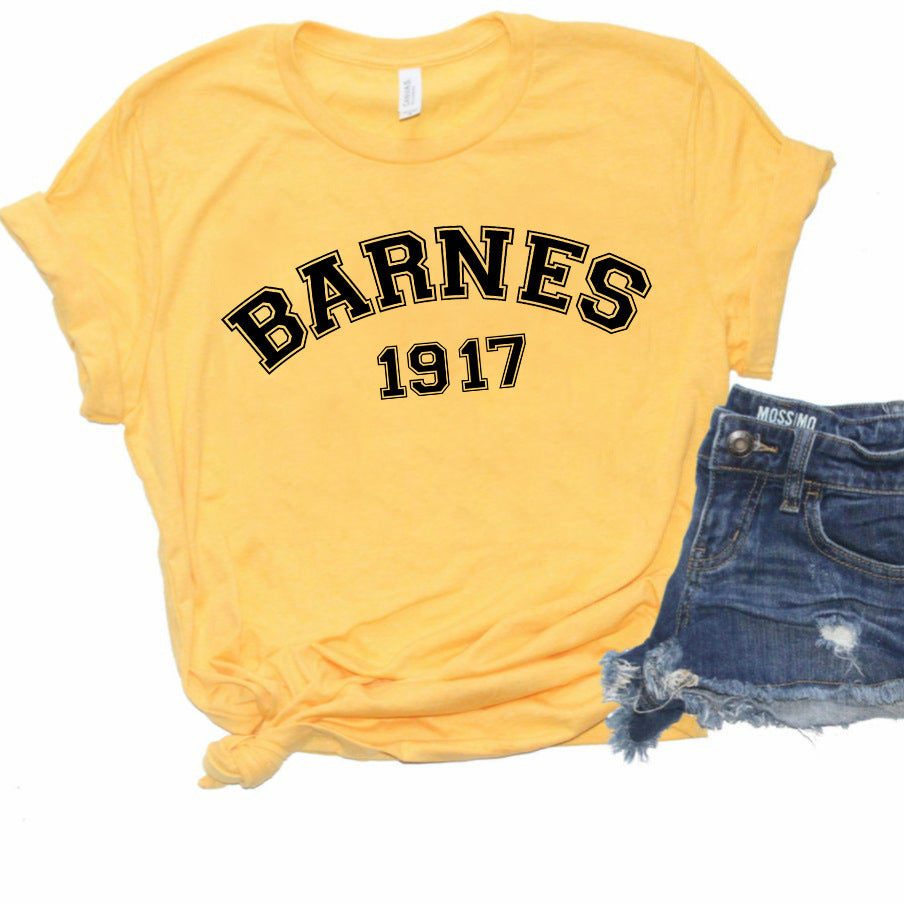 Women's Vintage Alphanumeric Print Short Sleeve T-Shirt