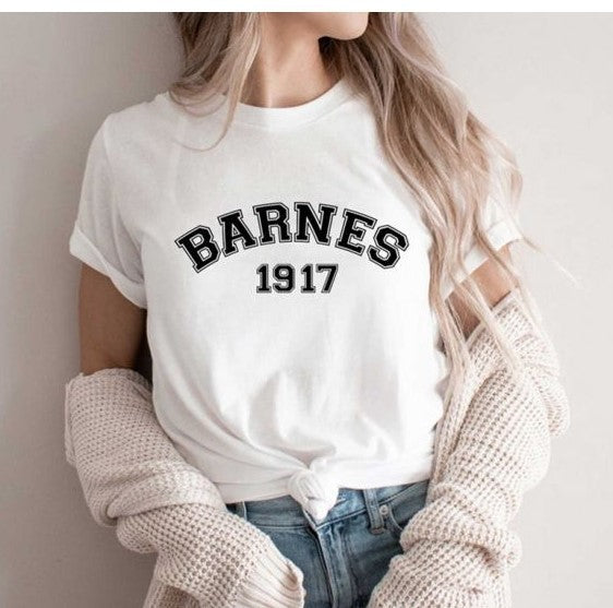 Women's Vintage Alphanumeric Print Short Sleeve T-Shirt