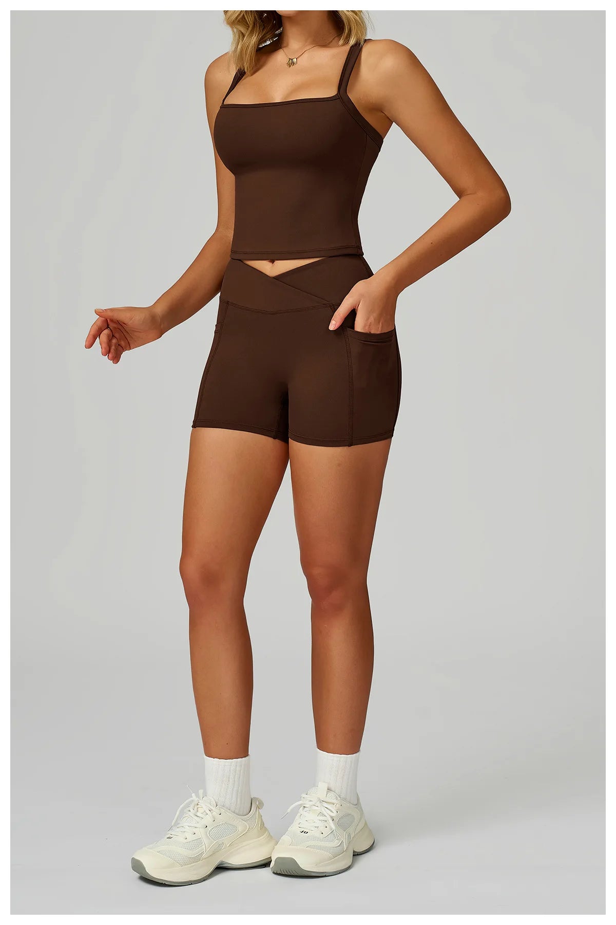 Custom Sets for Women Short Set Sports Fitness Gym Yoga Wear Ladies High Waist Sports Vest and Shorts Set Conjuntos Para Mujeres