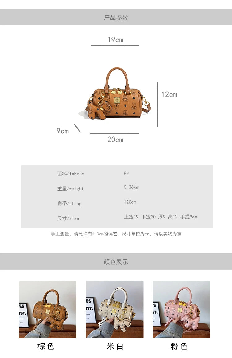 Luxury Ladies Leather Handbag Famous Designer Crossbody Bag Stylish Shoulder Purse Women's Tote Classic Fashion Accessory