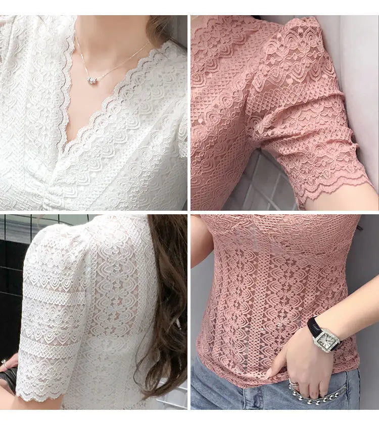 Womens Tops And Blouses Summer Short Sleeve Blouse Women Blusas Mujer De Moda 2022 Turtleneck Knitted Blouse Shirt Tops