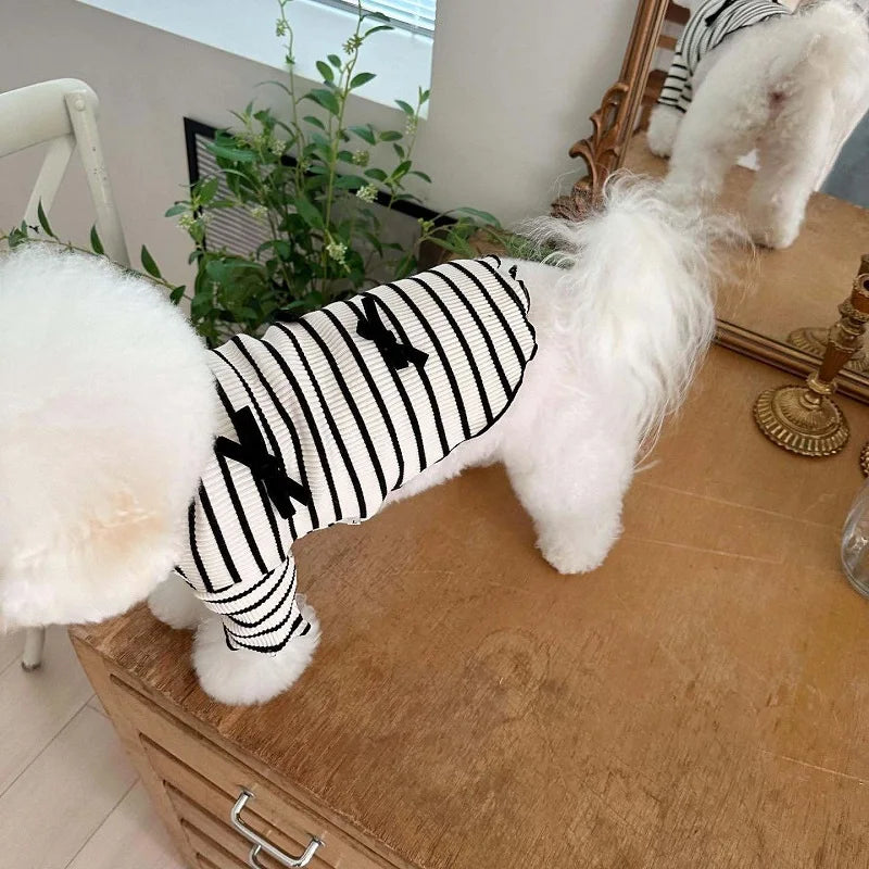 Luxury Dog Dress Bowknot Lace Summer Puppy Clothes Dog Skirts Cotton Dog T Shirt Girls Dog Costume Chihuahua Bichon Dog Apparel