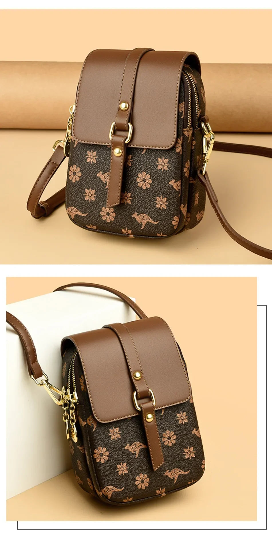 Luxury Brand Retro Handbag Mobile Phone Bag Designer Women'S Single Shoulder Crossbody Bag Women'S Mini Square Bag Sac A Main
