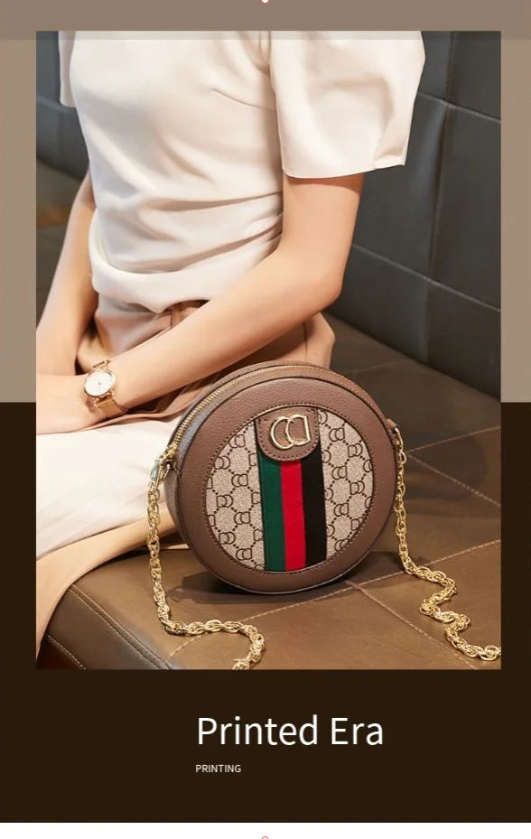 High-end luxury handbag - 2025 new model retro small round bag, versatile round-shaped bag, chain round cake bag, crossbody bag