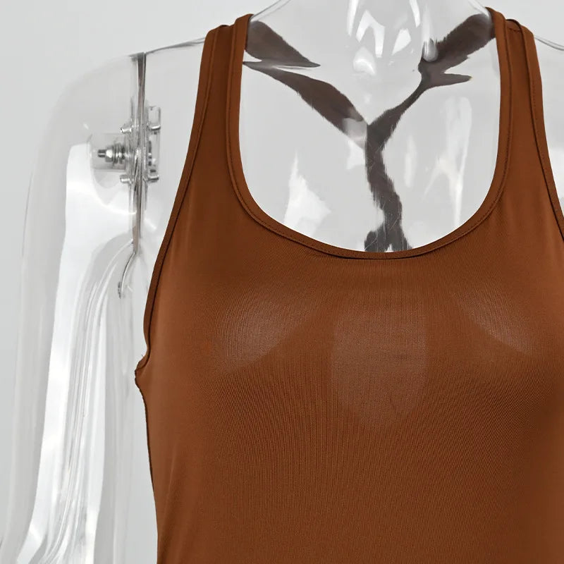 New Women's Jumpsuits Summer Sexy Hollow Out Sleeveless Solid Bodycon Rompers Backless Fashion Casual Streetwear Sporty Overall
