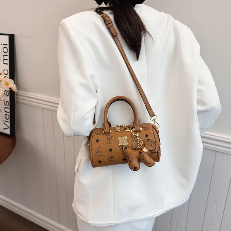 Luxury Ladies Leather Handbag Famous Designer Crossbody Bag Stylish Shoulder Purse Women's Tote Classic Fashion Accessory