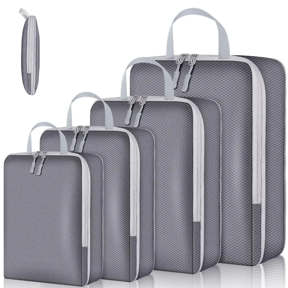 Compression Packing Cubes for Travel, Luggage Packing Organizer Bag Compressible Expandable Organizer Cubes For Carry On Travel