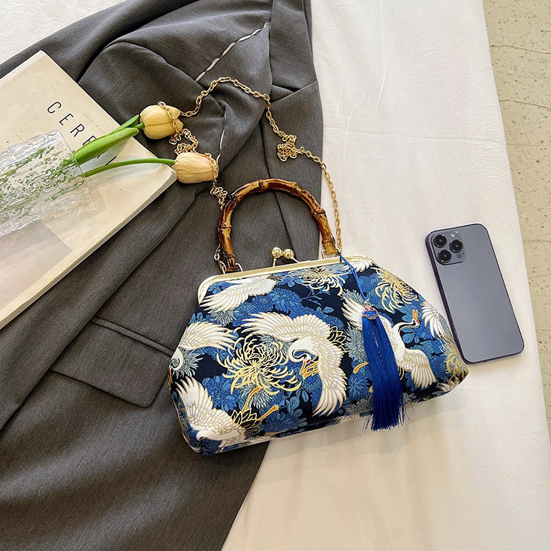 Luxury Evening Clutch Bag For Women Bride Wedding Clutch Purse Chain Shoulder Bags Small Party Handbag Rattan Handle Handle Tote