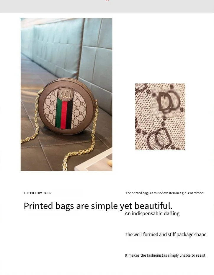 High-end luxury handbag - 2025 new model retro small round bag, versatile round-shaped bag, chain round cake bag, crossbody bag
