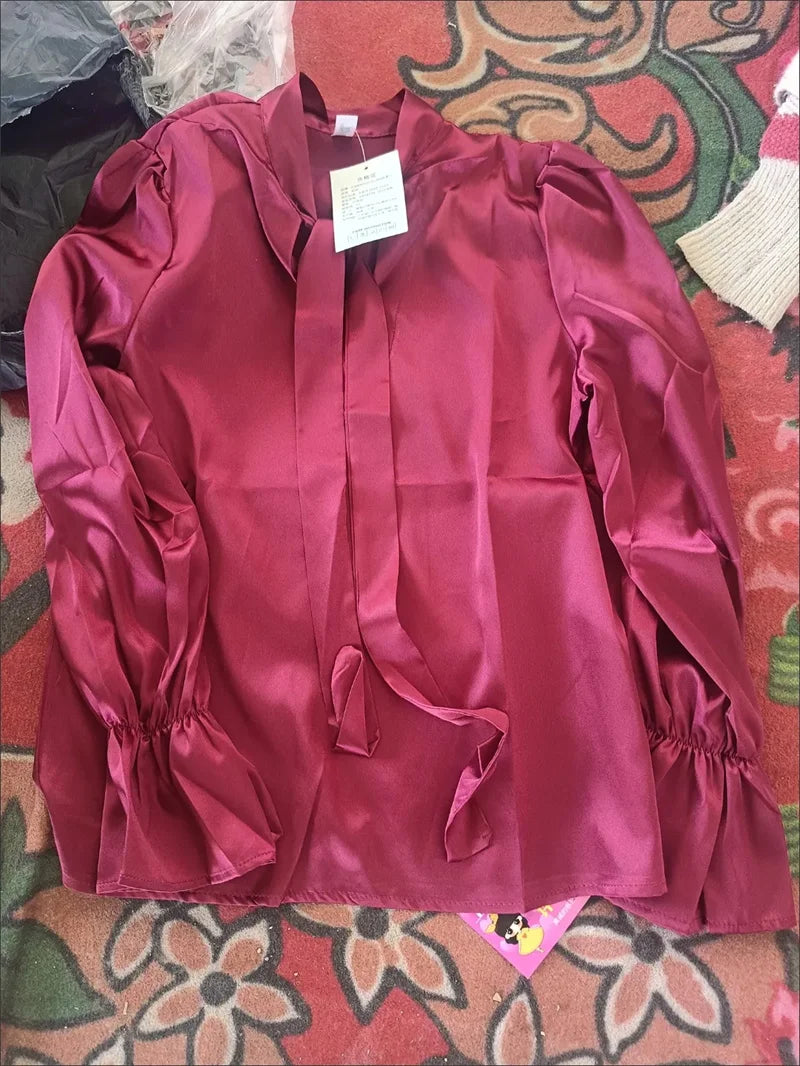 Luxury Satin Shirt Women Spring Summer New Coat Unique Beautiful Waist Jacket French Blouse Chic Outerwear Female Overcoat Tops