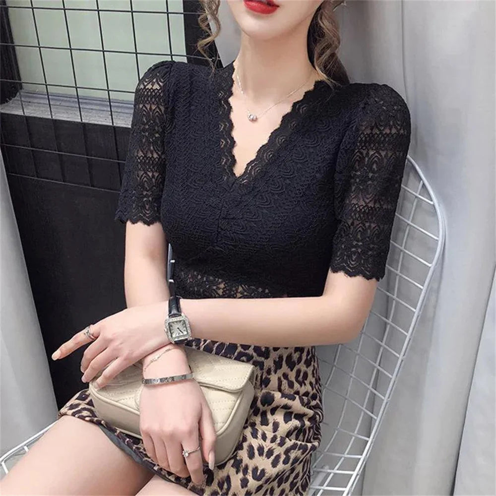 Womens Tops And Blouses Summer Short Sleeve Blouse Women Blusas Mujer De Moda 2022 Turtleneck Knitted Blouse Shirt Tops