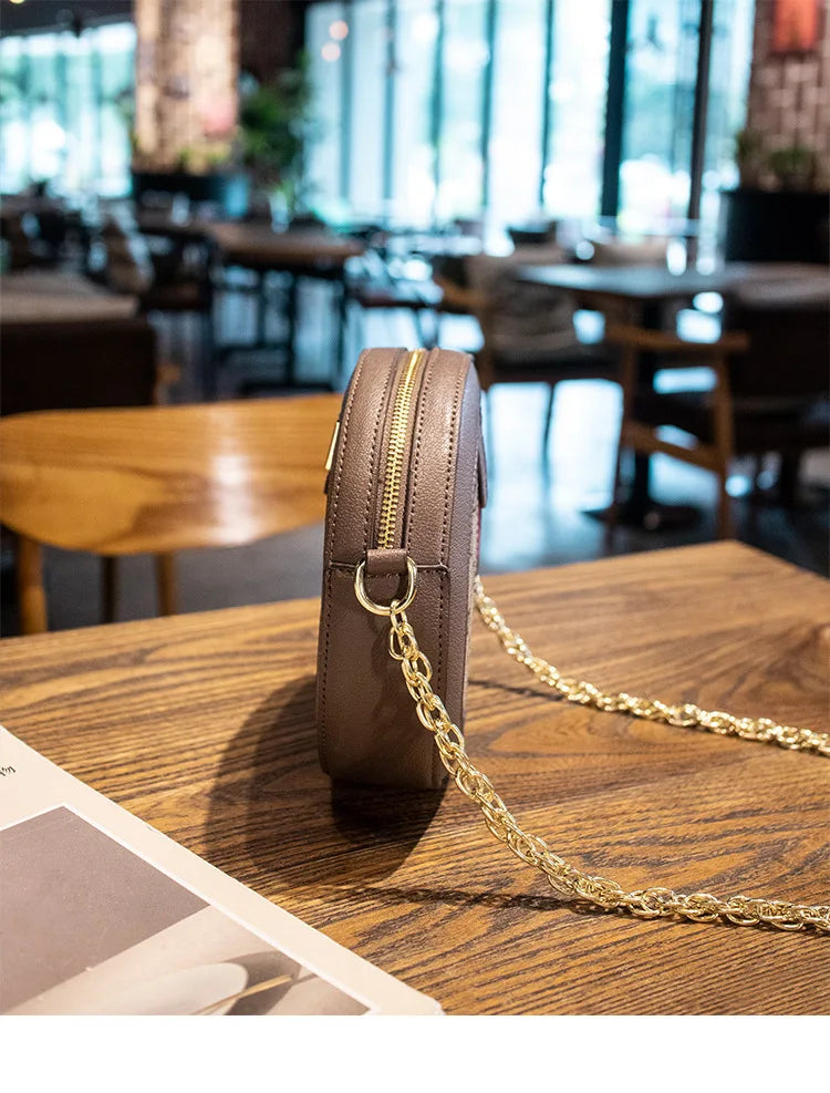 High-end luxury handbag - 2025 new model retro small round bag, versatile round-shaped bag, chain round cake bag, crossbody bag