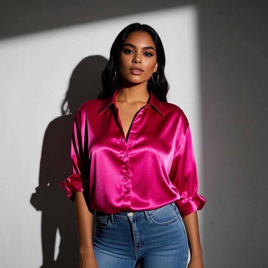 Luxury Satin Finish Blouse for Women
