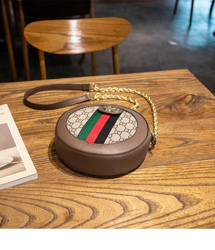 High-end luxury handbag - 2025 new model retro small round bag, versatile round-shaped bag, chain round cake bag, crossbody bag