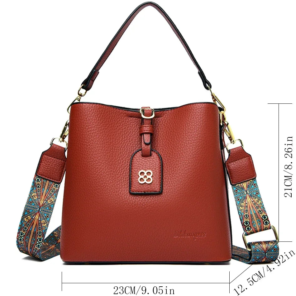 Luxury Designer High Quality Leather Women's Handbag Purses 3 Layers Multifunctional Ladies Shoulder Messenger Bags Sac Femme
