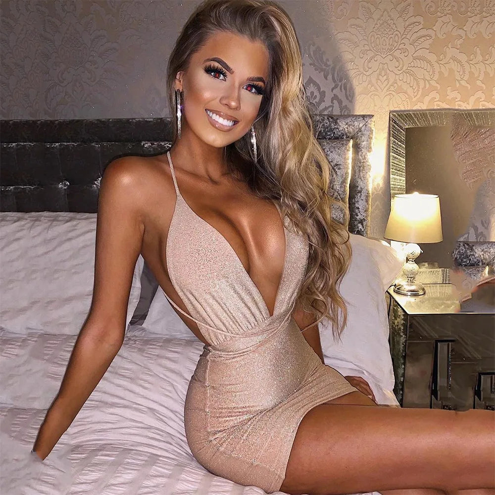 Sexy Sparkle Jumpsuit Women Off Shoulder Lace Up Bodycon Bandage Long Pants Glitter Backless Party Club Rompers Womens Jumpsuits