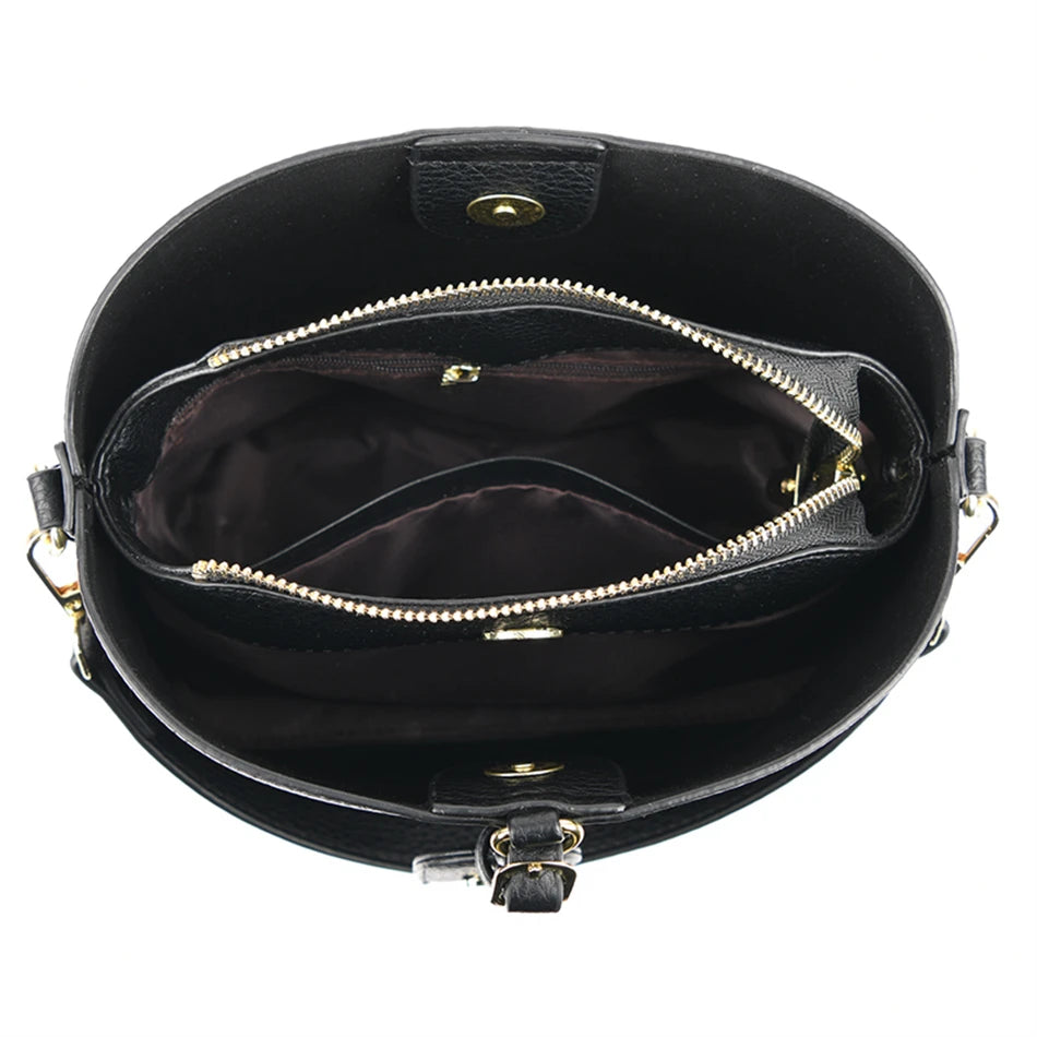 Luxury Designer High Quality Leather Women's Handbag Purses 3 Layers Multifunctional Ladies Shoulder Messenger Bags Sac Femme