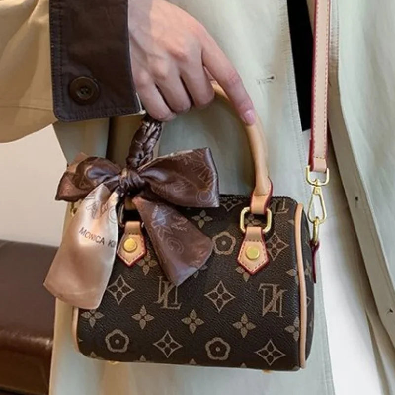 Luxury Messenger Purse Bag - Women's Crossbody Tote With Retro Solid Color & Premium Leather Finish