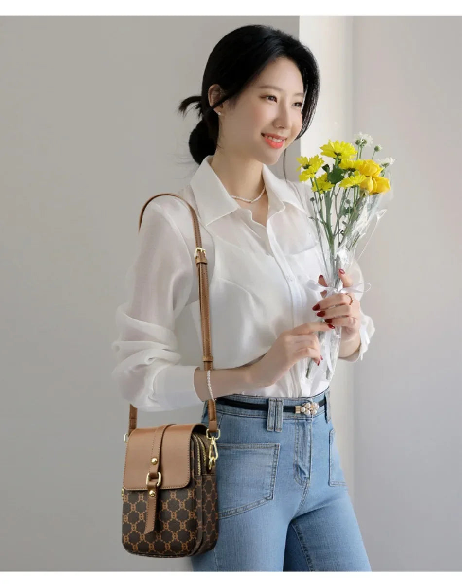 Luxury Brand Retro Handbag Mobile Phone Bag Designer Women'S Single Shoulder Crossbody Bag Women'S Mini Square Bag Sac A Main