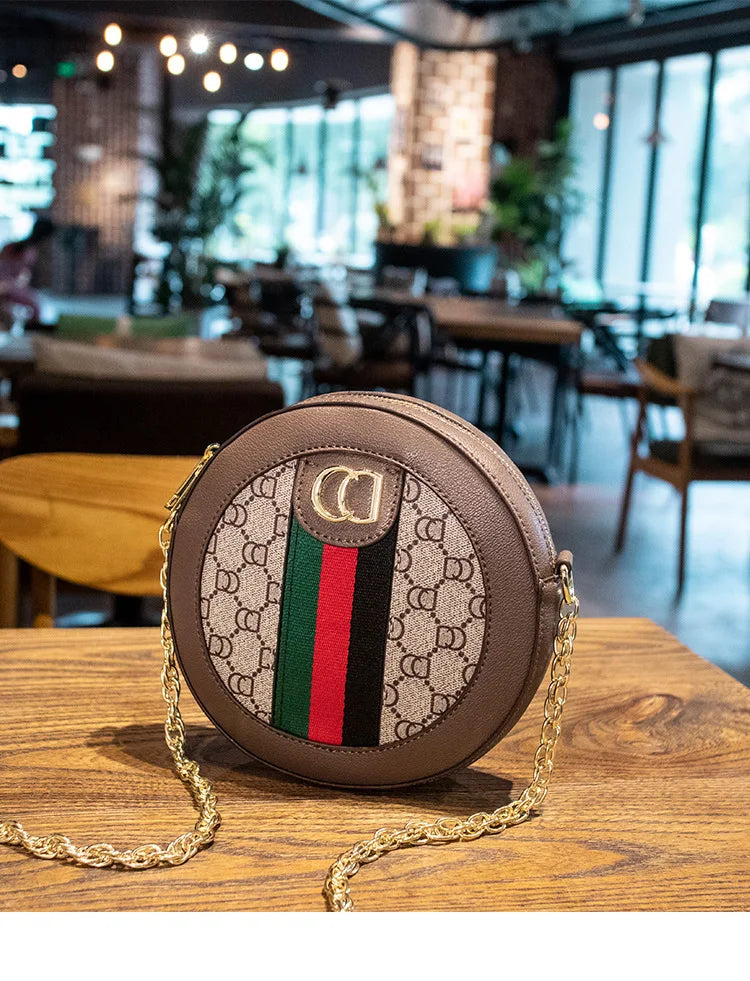 High-end luxury handbag - 2025 new model retro small round bag, versatile round-shaped bag, chain round cake bag, crossbody bag