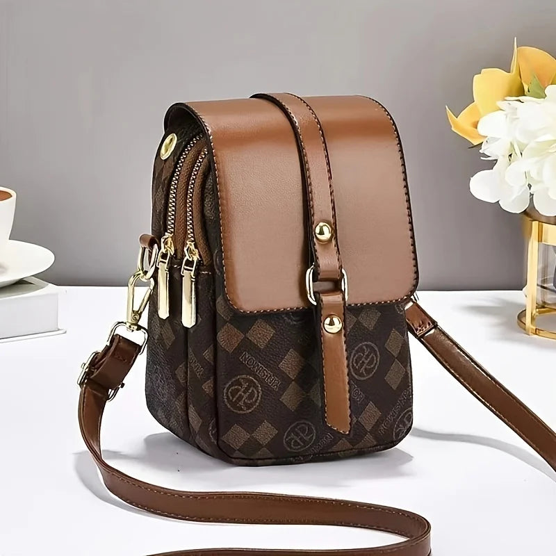 Retro multi layer phone small bag