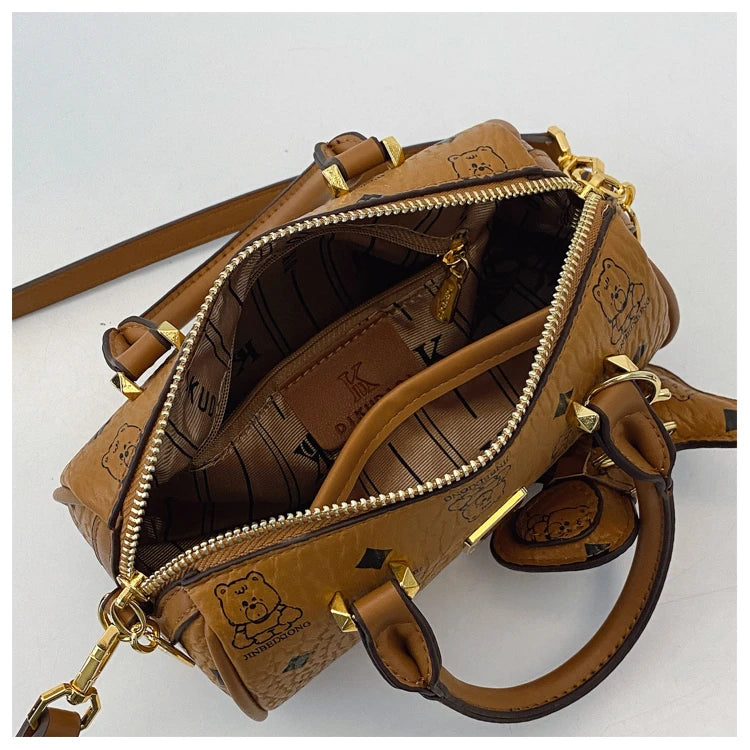 Luxury Ladies Leather Handbag Famous Designer Crossbody Bag Stylish Shoulder Purse Women's Tote Classic Fashion Accessory