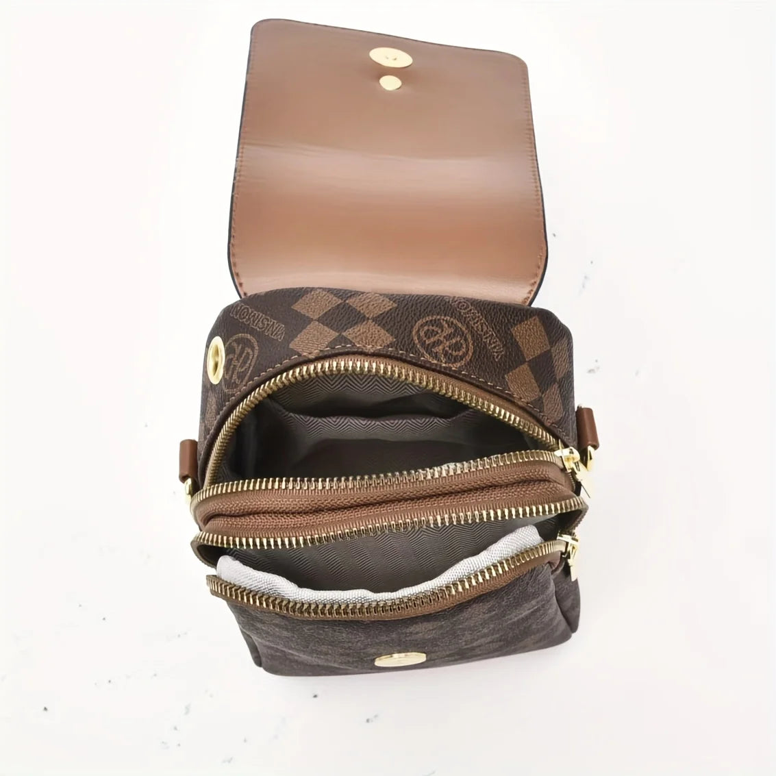 Retro multi layer phone small bag