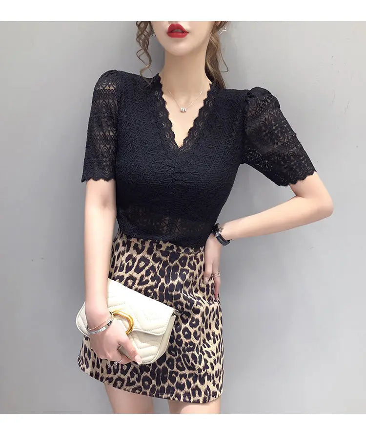 Womens Tops And Blouses Summer Short Sleeve Blouse Women Blusas Mujer De Moda 2022 Turtleneck Knitted Blouse Shirt Tops