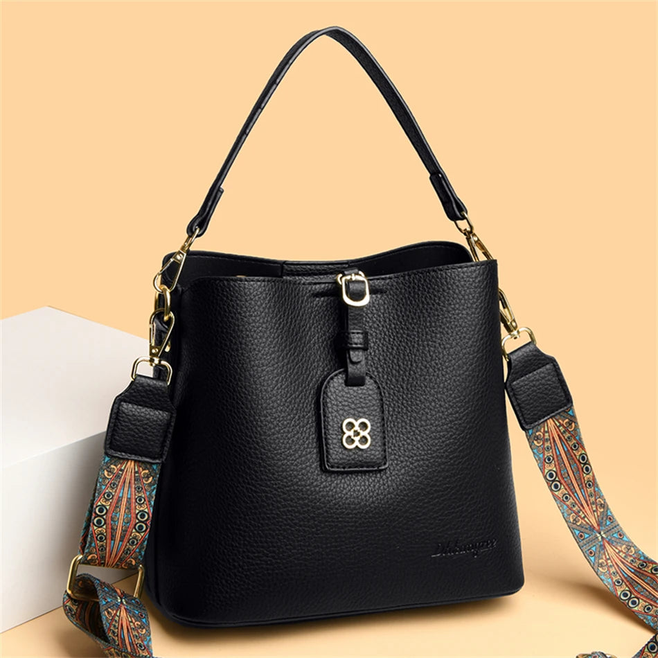 Luxury Designer High Quality Leather Women's Handbag Purses 3 Layers Multifunctional Ladies Shoulder Messenger Bags Sac Femme