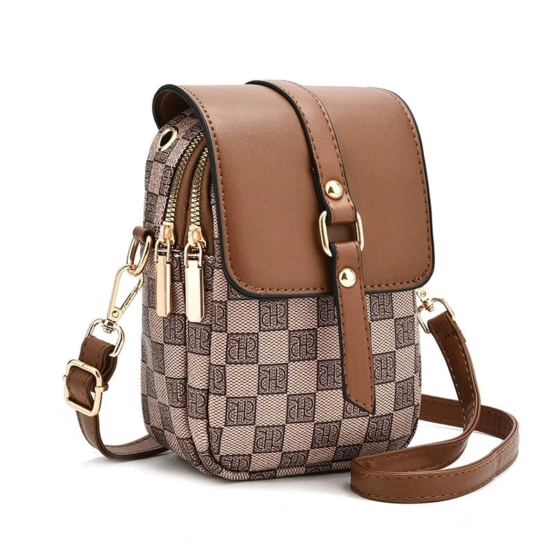 Retro multi layer phone small bag