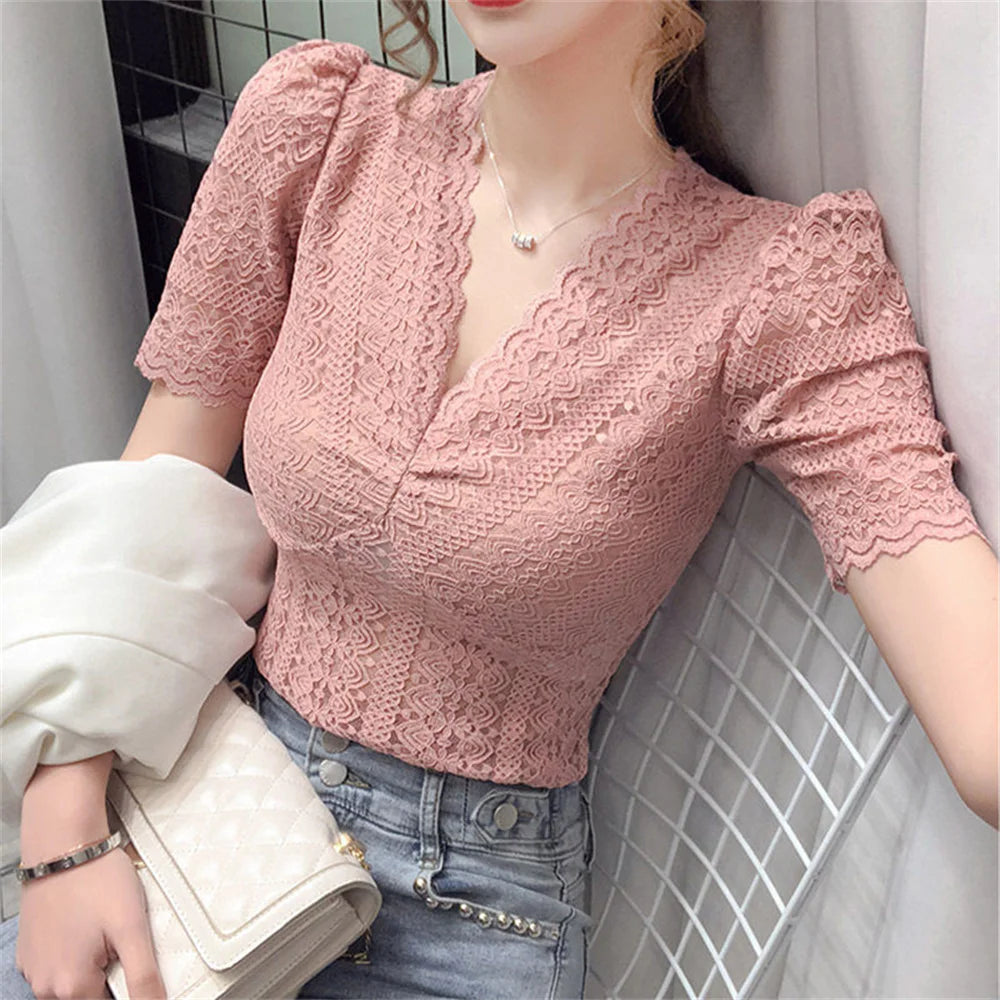 Womens Tops And Blouses Summer Short Sleeve Blouse Women Blusas Mujer De Moda 2022 Turtleneck Knitted Blouse Shirt Tops