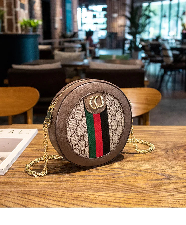 High-end luxury handbag - 2025 new model retro small round bag, versatile round-shaped bag, chain round cake bag, crossbody bag