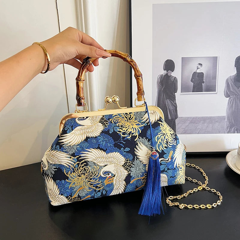 Luxury Evening Clutch Bag For Women Bride Wedding Clutch Purse Chain Shoulder Bags Small Party Handbag Rattan Handle Handle Tote