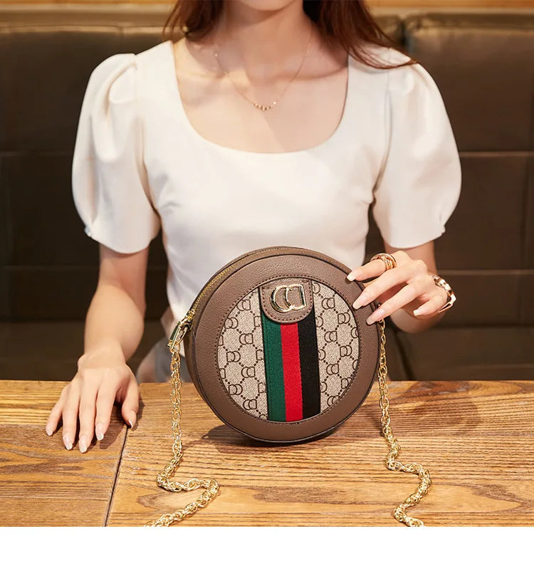 High-end luxury handbag - 2025 new model retro small round bag, versatile round-shaped bag, chain round cake bag, crossbody bag