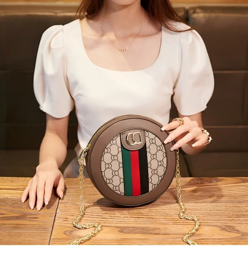 High-end luxury handbag - 2025 new model retro small round bag, versatile round-shaped bag, chain round cake bag, crossbody bag