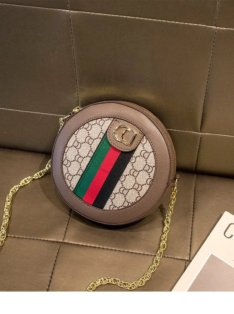 High-end luxury handbag - 2025 new model retro small round bag, versatile round-shaped bag, chain round cake bag, crossbody bag