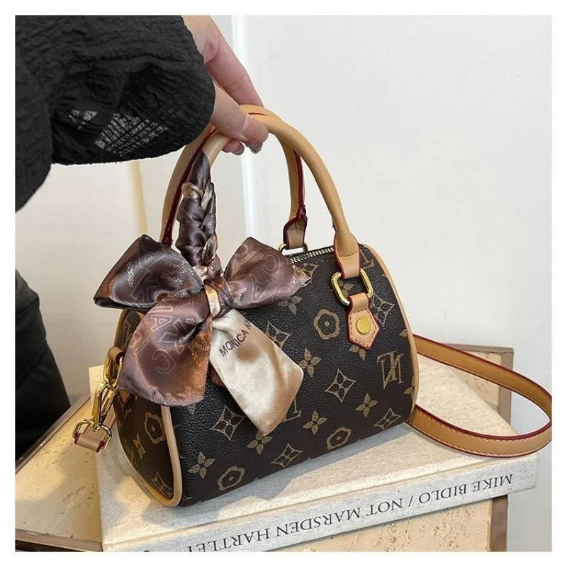 Luxury Messenger Purse Bag - Women's Crossbody Tote With Retro Solid Color & Premium Leather Finish