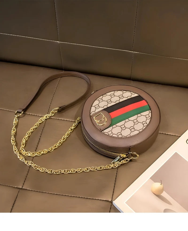 High-end luxury handbag - 2025 new model retro small round bag, versatile round-shaped bag, chain round cake bag, crossbody bag