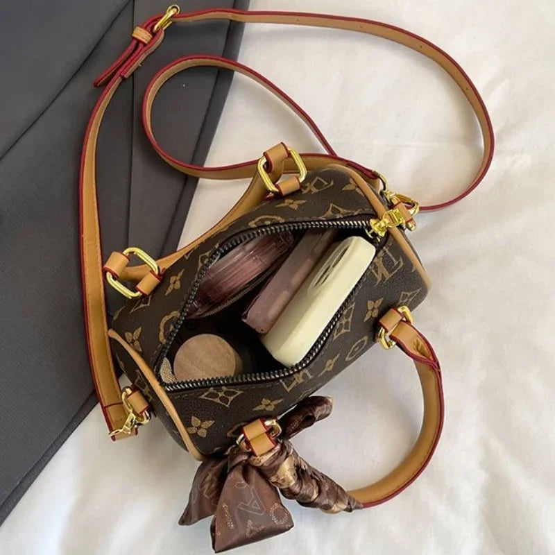 Luxury Messenger Purse Bag - Women's Crossbody Tote With Retro Solid Color & Premium Leather Finish