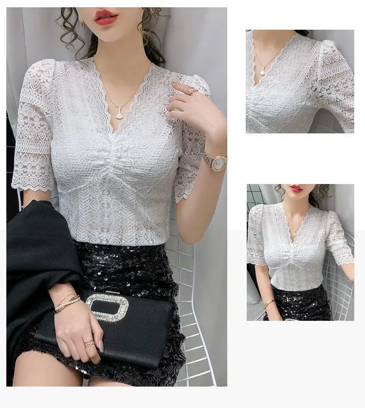Womens Tops And Blouses Summer Short Sleeve Blouse Women Blusas Mujer De Moda 2022 Turtleneck Knitted Blouse Shirt Tops