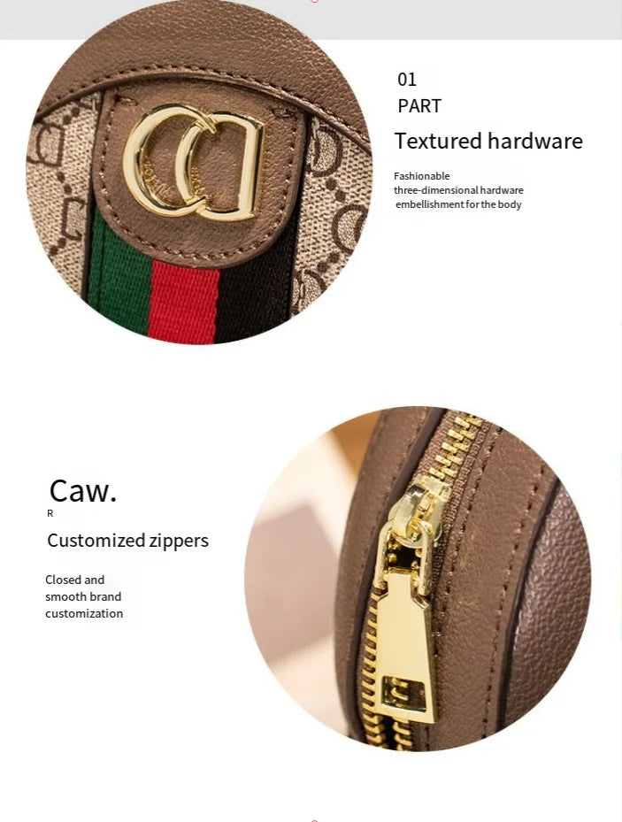 High-end luxury handbag - 2025 new model retro small round bag, versatile round-shaped bag, chain round cake bag, crossbody bag