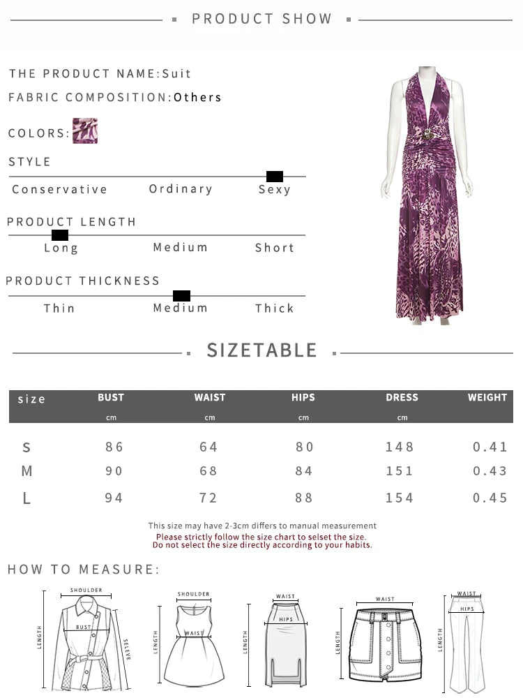 kliou Luxury Sexy Women Dress Aesthetic Vintage Halter V-neck Pleated High Split Backless Maxi Bodycon Female Night Party Frock