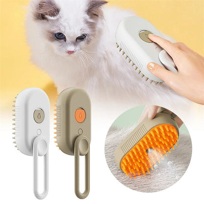 3-in-1 Electric Cat & Dog Grooming Brush with Steam Spray