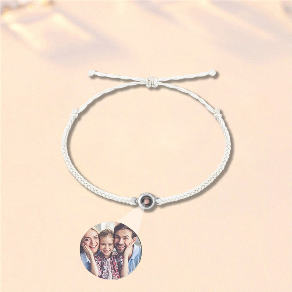 Custom Color Photo Projection Bracelet for Couples