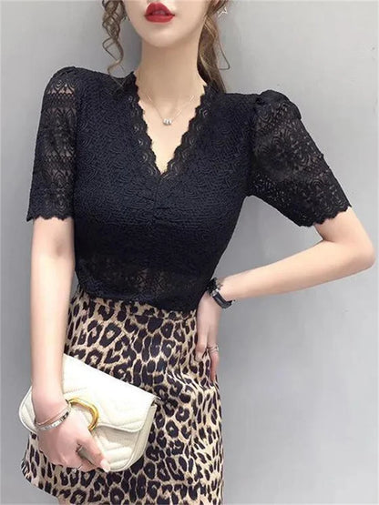 Womens Tops And Blouses Summer Short Sleeve Blouse Women Blusas Mujer De Moda 2022 Turtleneck Knitted Blouse Shirt Tops