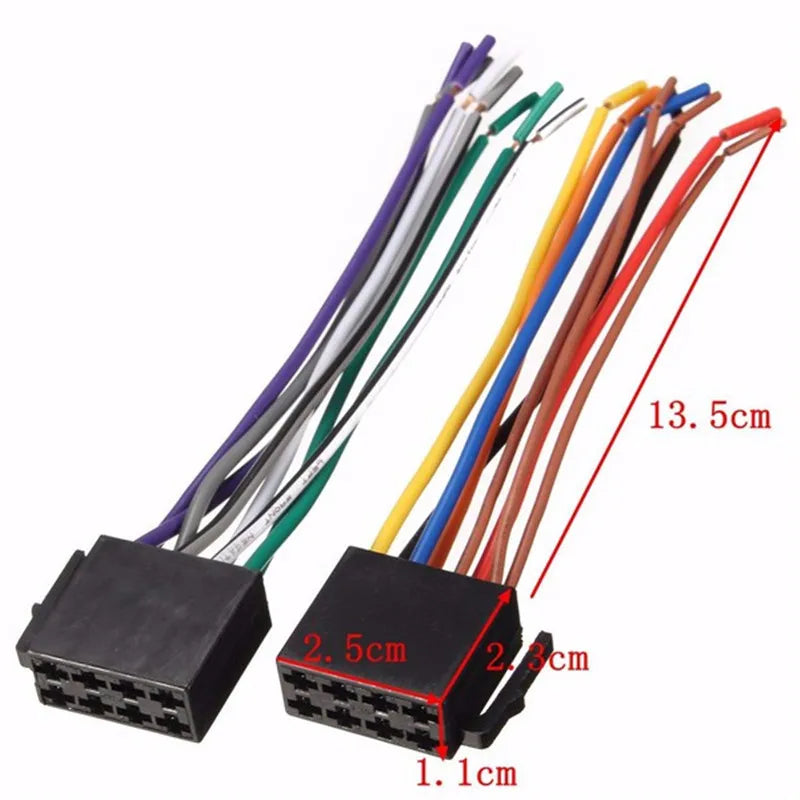 Universal Adapters Wire Harness Adapter Car Radio Adaptor Connector Wire Plug Kit Universal Female ISO Wiring Harness