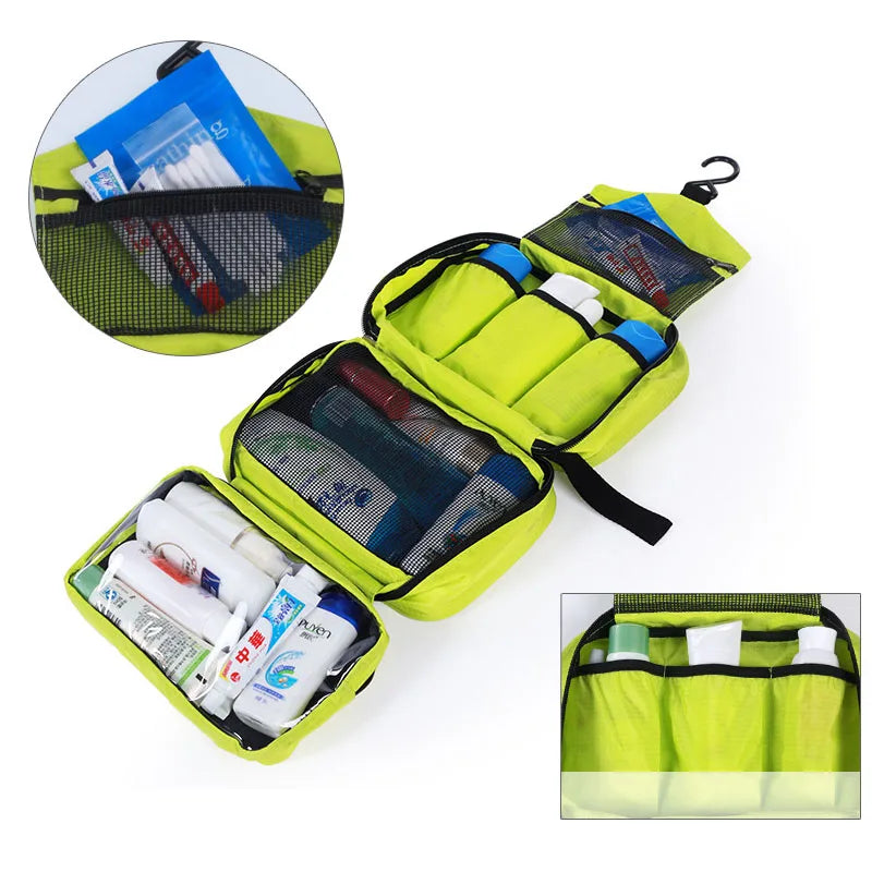 Travel Toiletry Wash Organizer Kit for Men Women Cosmetics New Hanging Toiletry Bag Make Up Sturdy Hanging Hook Shower Bags