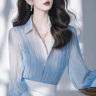 Luxury Light Blue Striped Shirt
