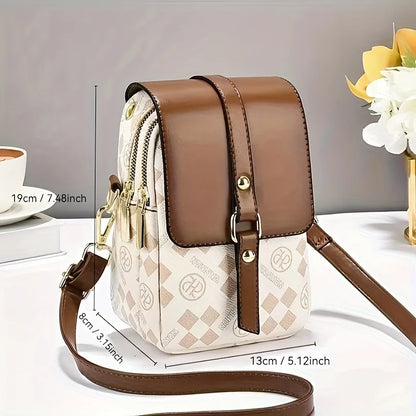 Retro Multi Layer Phone Small Bag, Fashion Lightweight Single Shoulder Crossbody Bag for Women Purse, Travel, Everyday Use
