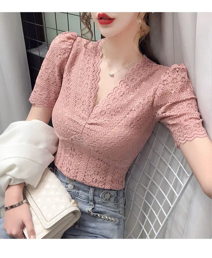 Womens Tops And Blouses Summer Short Sleeve Blouse Women Blusas Mujer De Moda 2022 Turtleneck Knitted Blouse Shirt Tops